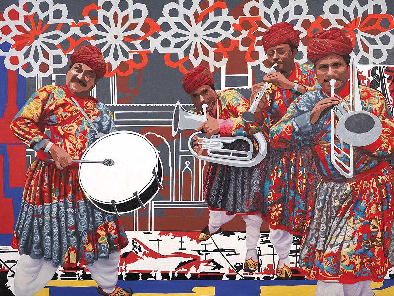 Globalization II|Ravindra Kumar Kumawat- Oil and Acrylic on Canvas, 2014, 36 x 48 inches