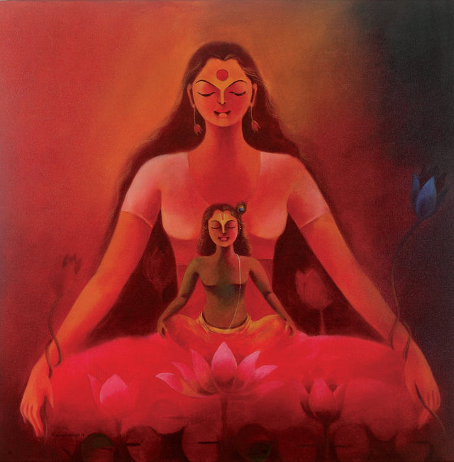 Yashoda|Manisha Raju- Acrylic on Canvas, 2016, 36 x 36 inches