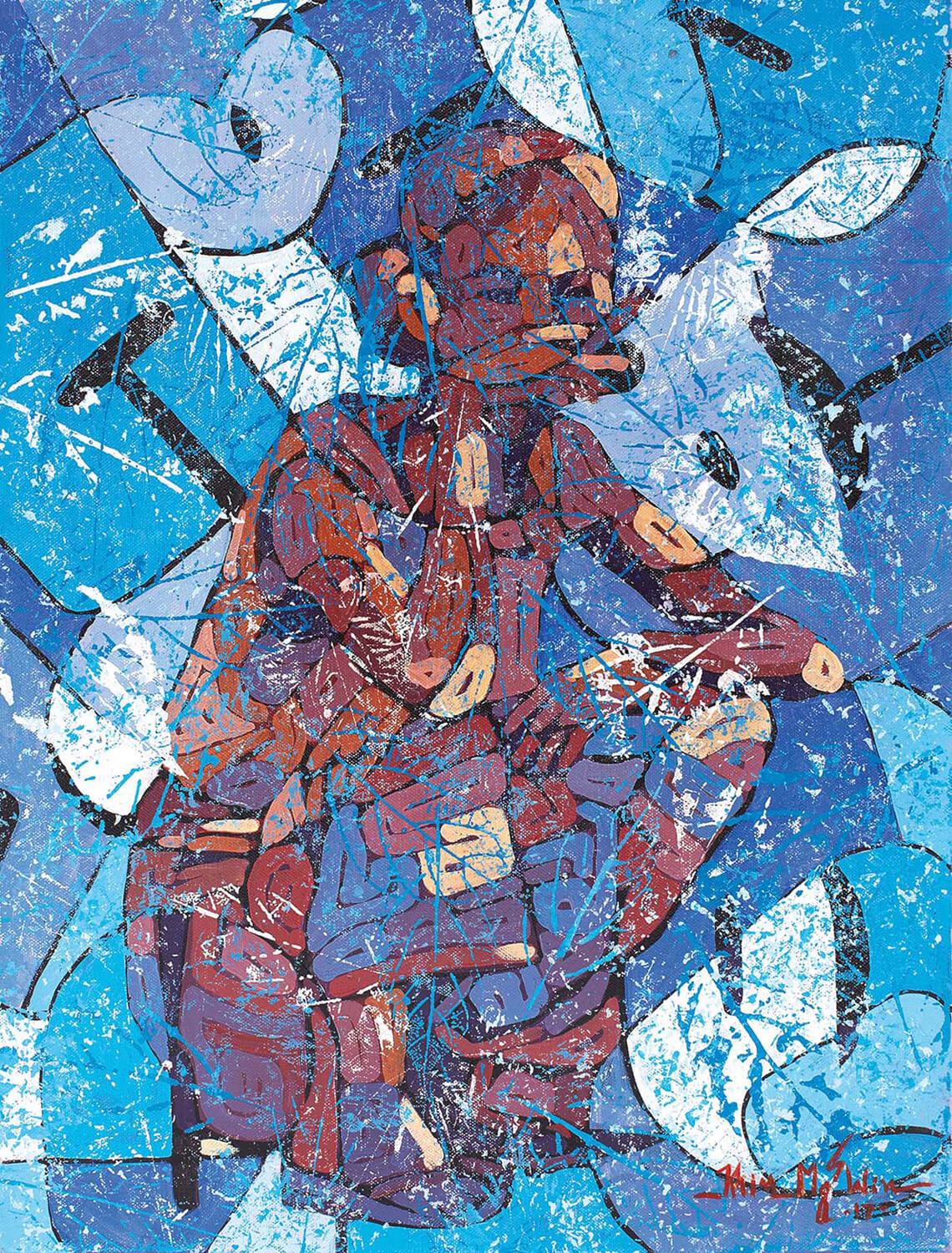 Worker women 1|Khin Maung Win- Acrylic on Canvas, 2017, 24 x 18 inches