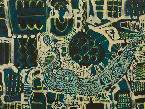 Inner conscious 1|Ea Ka Zar Cho- Acrylic on Canvas, 2016, 36 x 48 inches