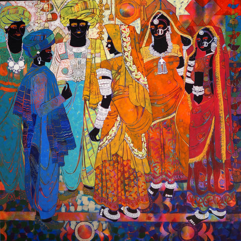 Ethnic Serendipity 25|Anuradha Thakur- Acrylic on Canvas, 2014, 48 x 48 inches