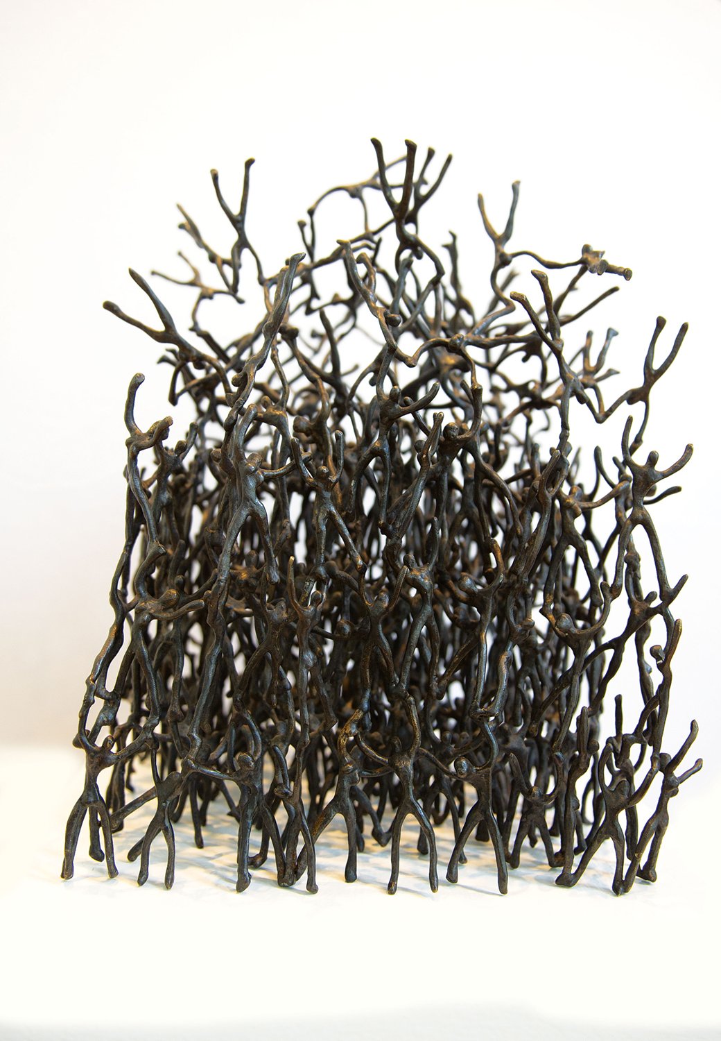 Dissolving a Cubical Order|K.S. Radhakrishnan- Bronze, 2015, 17.5 x 13 inches