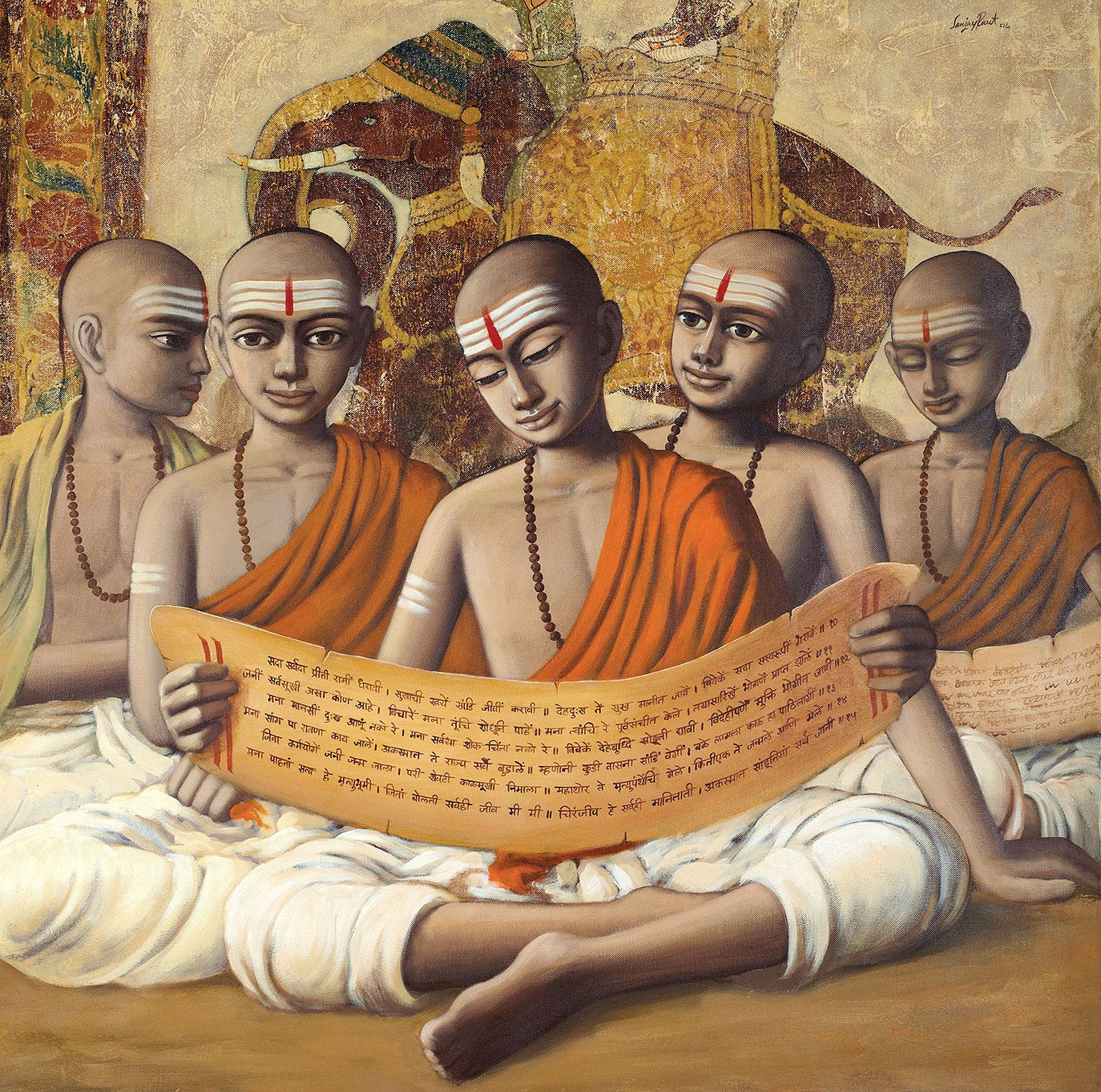 Adhyan|Sanjay Raut- Acrylic on Canvas, 2014, 42 x 42 inches