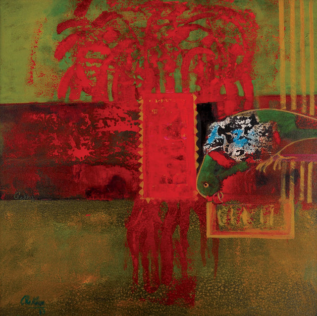 Tarot Reader|Rekha Rao- Acrylic & Oil on Canvas, 2014, 30 x 30 inches