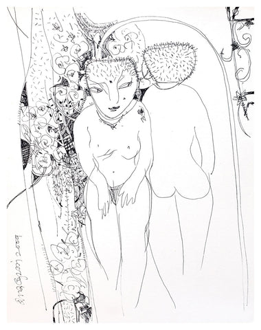 Beside of my Dream 15|A. Vasudevan- Pen and Ink on Board, 2013, 9 x 7.5 inches