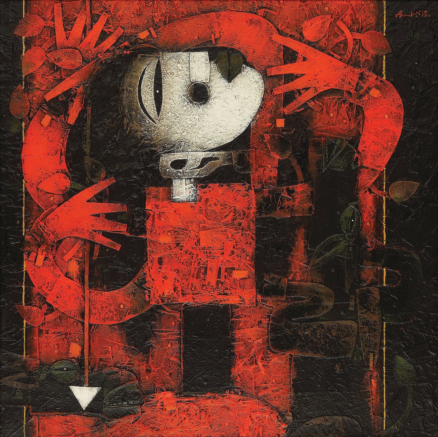 Durga|Basuki Dasgupta- Mixed Media on Canvas, 2013, 36 x 36 inches