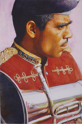 Band Master|G. Navaneethakrishnan- Water Color on Handmade Paper, 2017, 29 x 21 inches