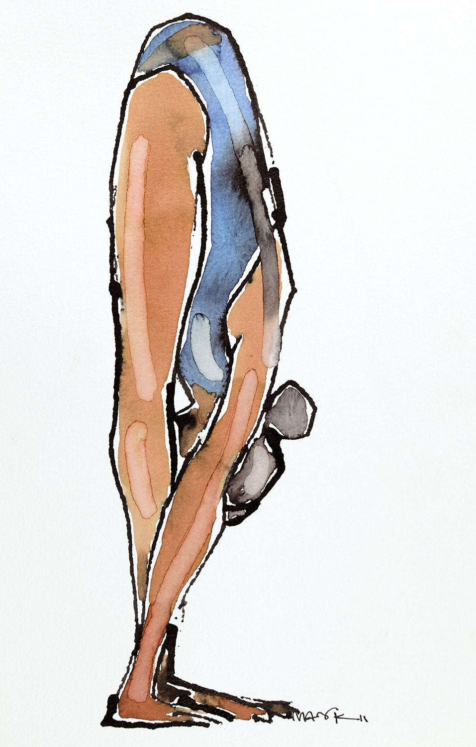 Yoga 41|S. Mark Rathinaraj- Pen and Ink on Paper, , 8.5 x 5.5 inches