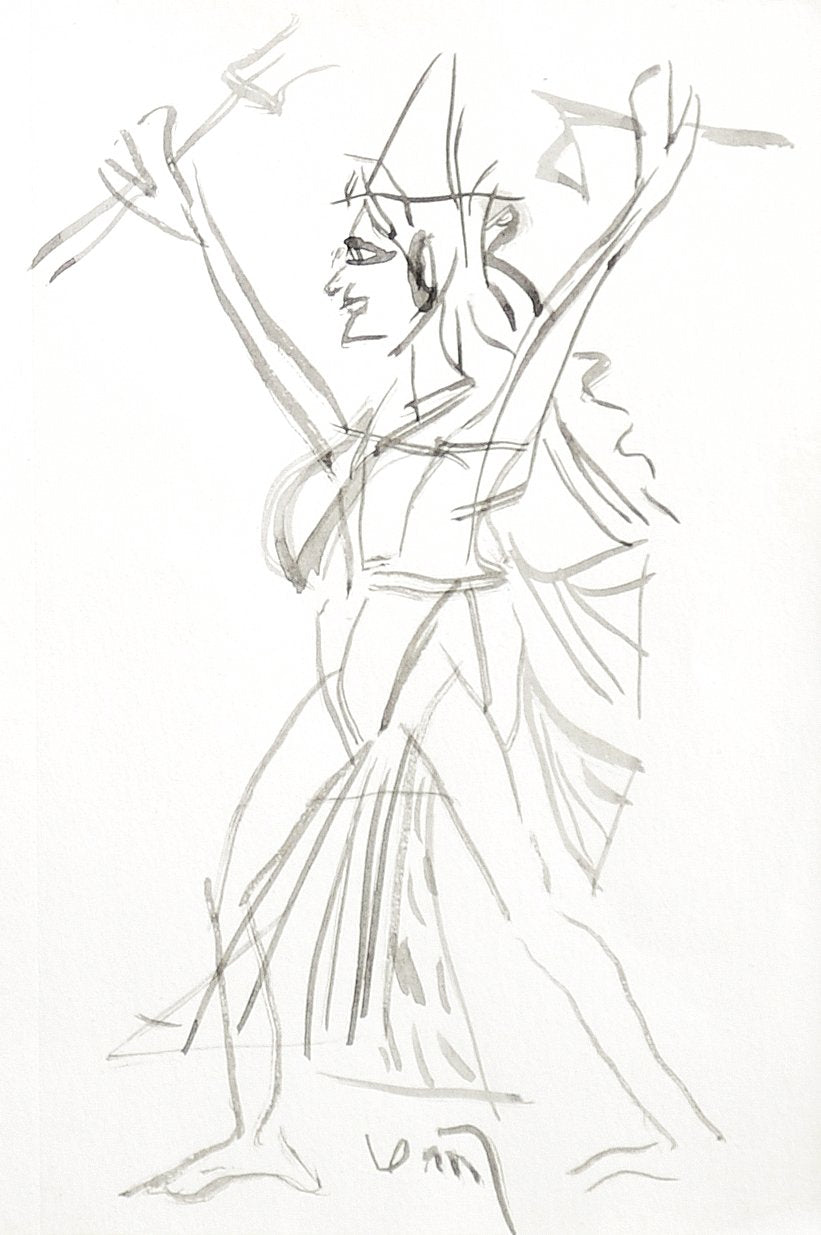 Untitled 15|K.G. Subramanyan- Gouache on Paper Pasted on Mountboard, 2008,  8 x 5.5 inches