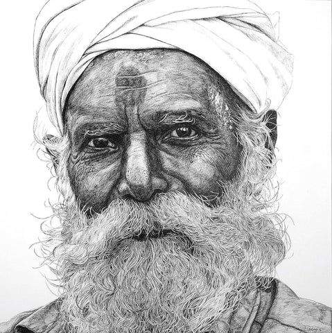 Acquaintance 6|Antony Raj- Pen and Ink on Board, 2014, 29 x 29 inches