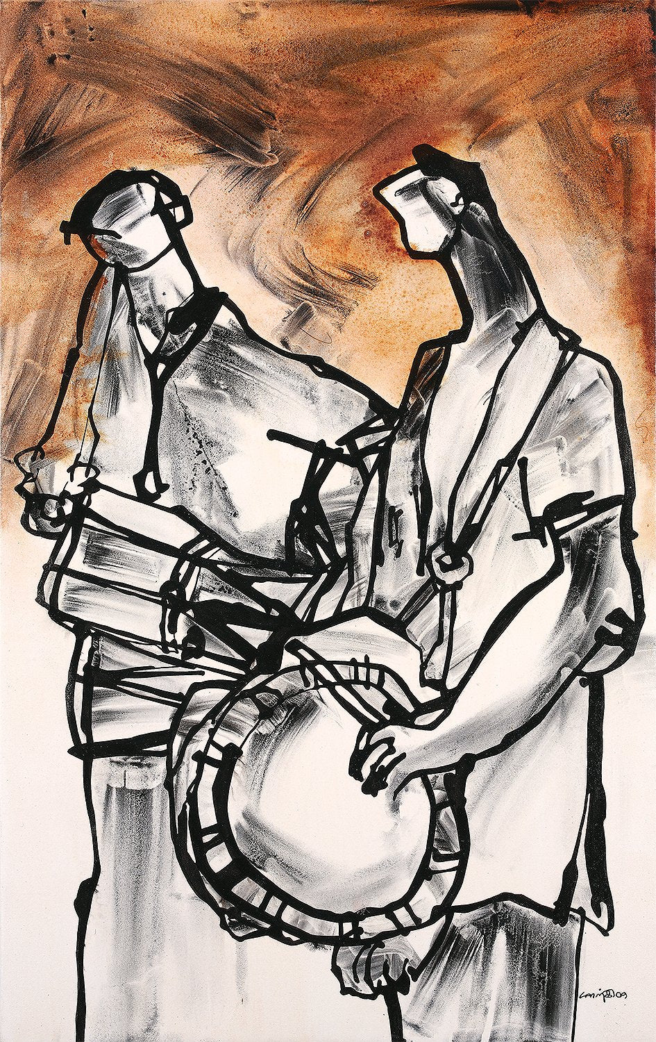 Performer 170|S. Mark Rathinaraj- Acrylic on Canvas, , 48 x 30 inches