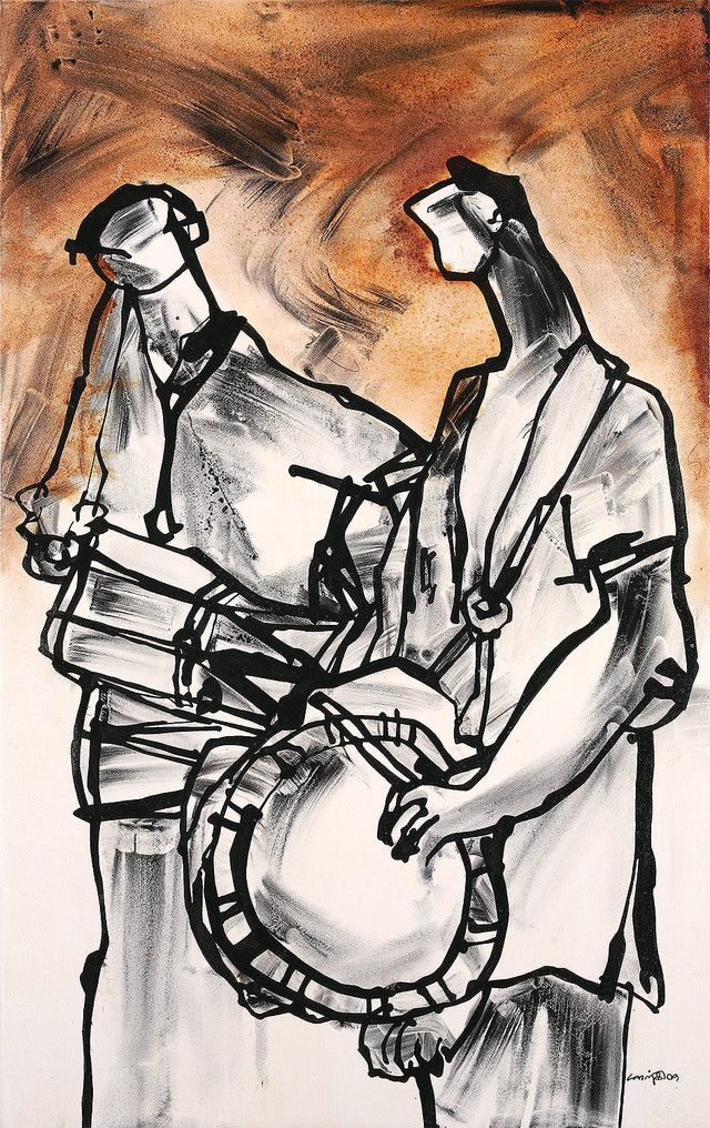 Performer 170|S. Mark Rathinaraj- Acrylic on Canvas, , 48 x 30 inches