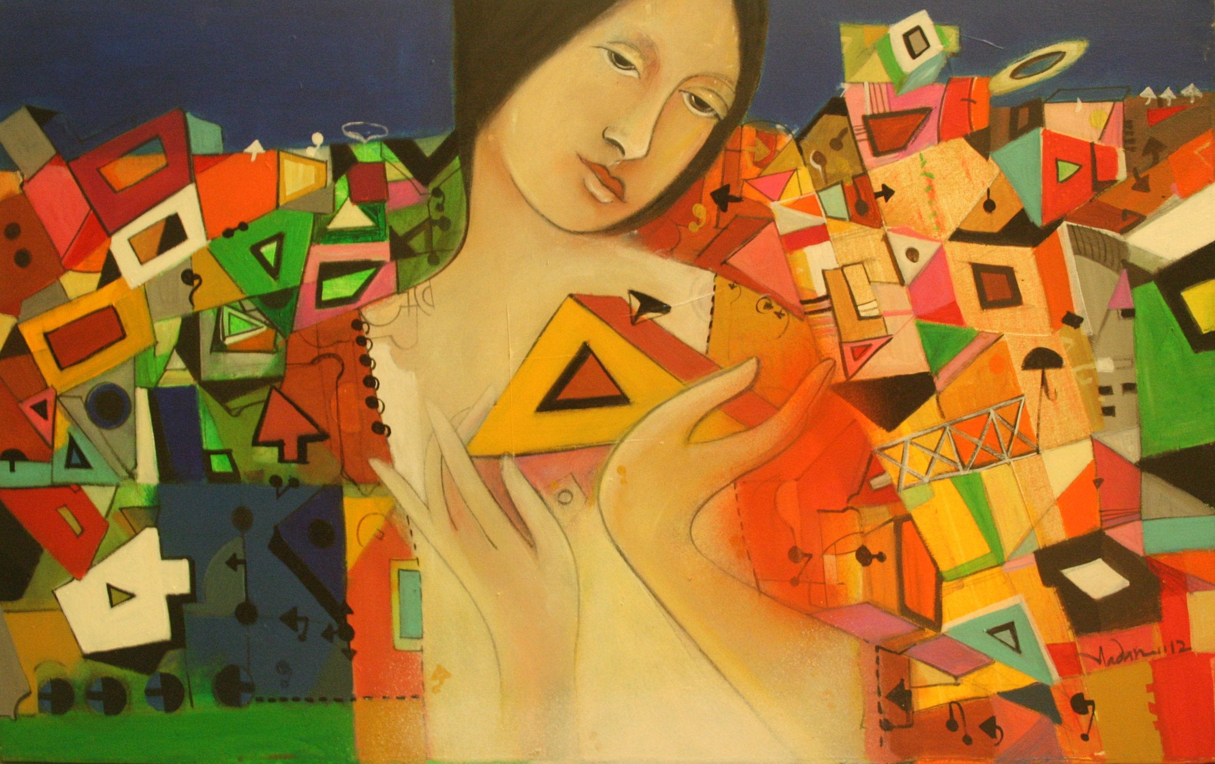 Instalment|Madan Lal- Acrylic on Canvas, 2012, 22 x 36 inches