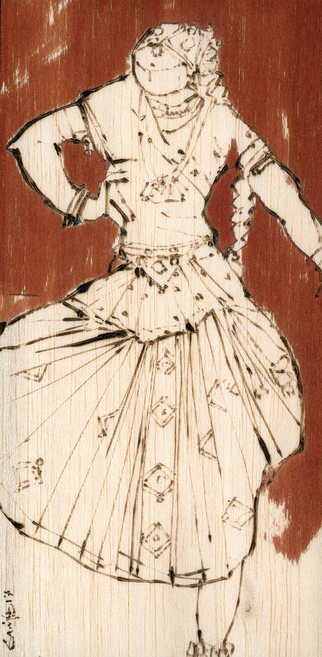 Performer 171|S. Mark Rathinaraj- Pyrography on Balsa Wood, , 8 x 4 inches
