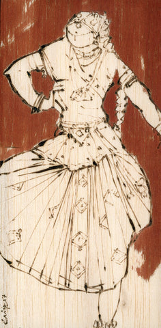 Performer 171|S. Mark Rathinaraj- Pyrography on Balsa Wood, , 8 x 4 inches