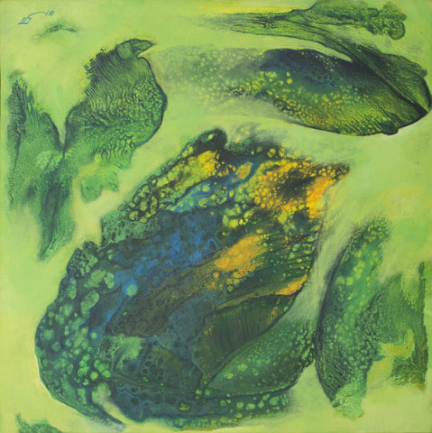 Untitled 2|K. Vilvanathan- Acrylic on Canvas, 2017, 24 x 24 inches