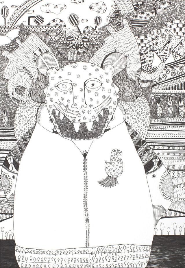 Ink Drawing 2|Shantala Palat- Ink on Paper, 2017, 18 x 15 inches