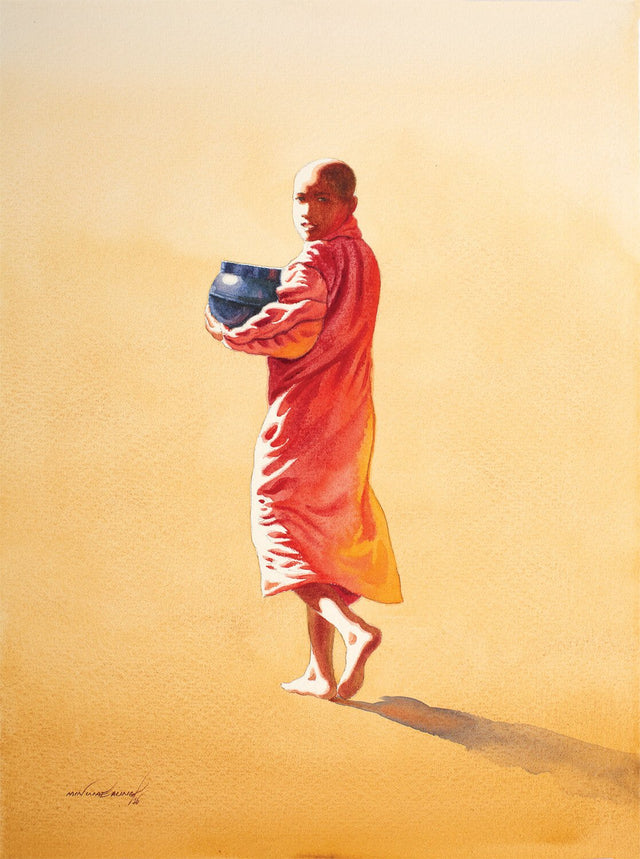 Look (Novice)|Min Wae Aung- Water Color on Board, 2016, 15 x 11 inches