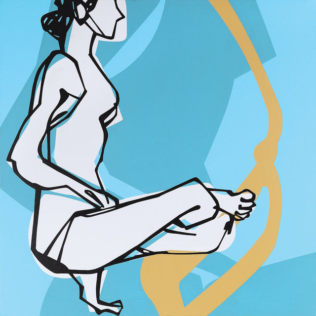 Yoga 43|S. Mark Rathinaraj- Acrylic on Canvas, , 24 x 24 inches