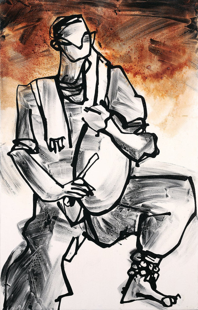 Performer 187|S. Mark Rathinaraj- Acrylic on Canvas, , 48 x 30 inches