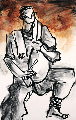 Performer 187|S. Mark Rathinaraj- Acrylic on Canvas, , 48 x 30 inches