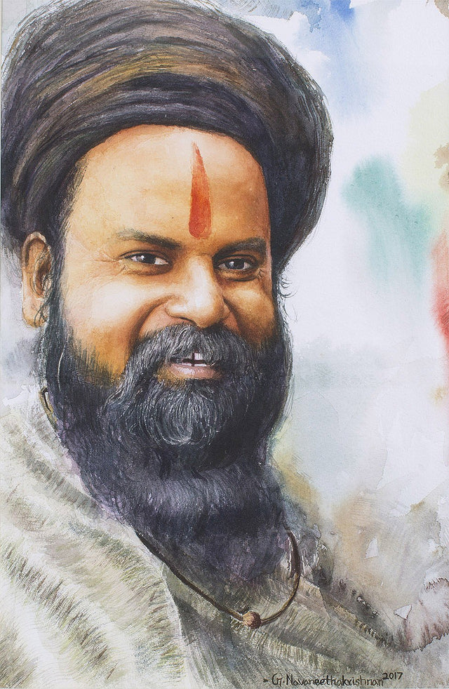 Sadhu|G. Navaneethakrishnan- Water Color on Handmade Paper, 2017, 18 x 12 inches
