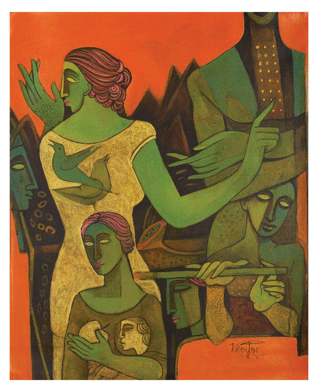 Journey through figure|Ram Viranjan- Acrylic on Canvas, 2011, 30 x 24 inches