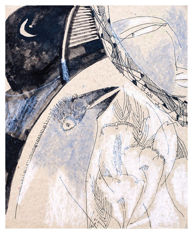 Beside of my Dream 17|A. Vasudevan- Pen and Ink on Board, 2013, 7 x 5 inches