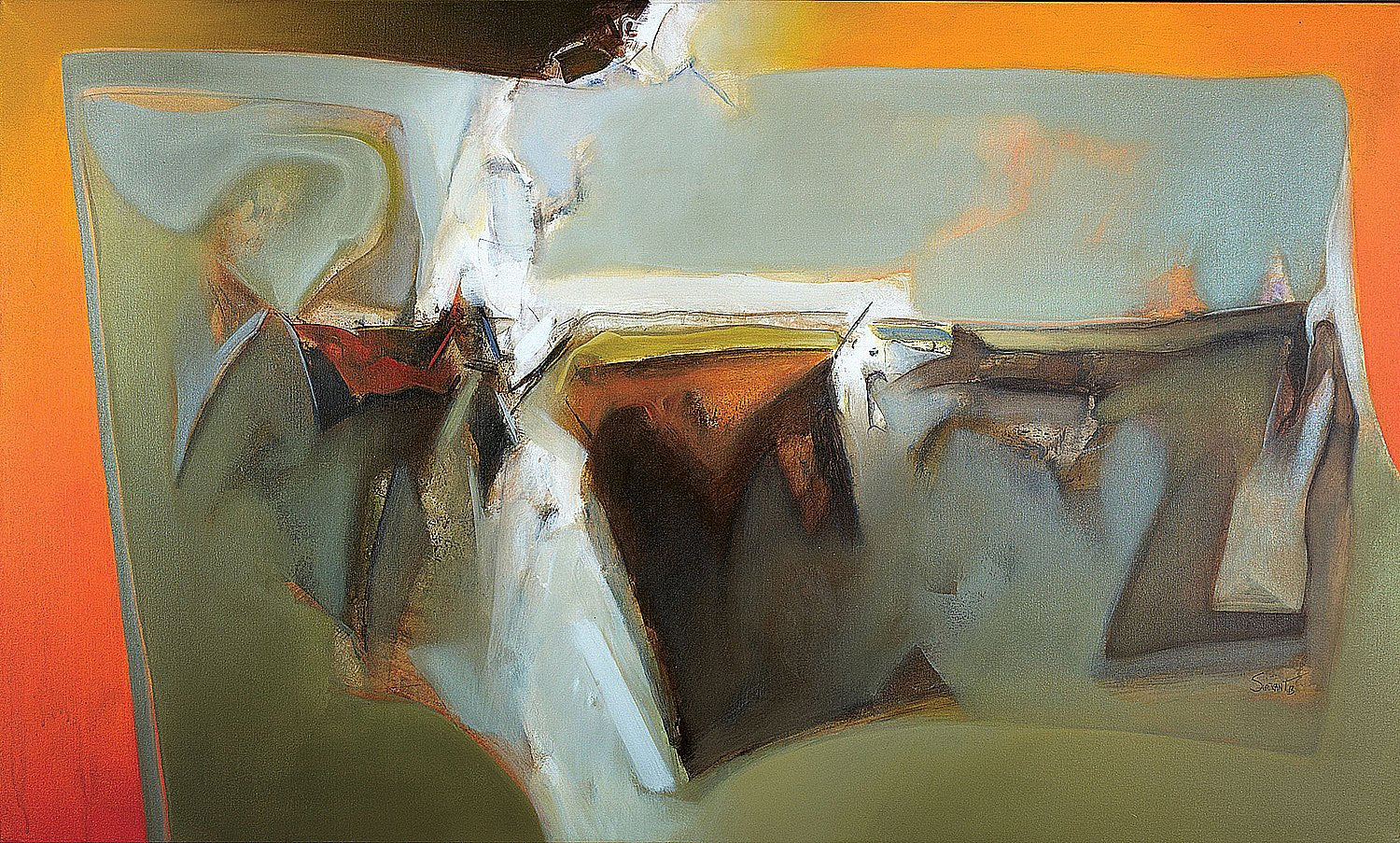 Nature IV|Shrikant Lalasaheb Kadam- Acrylic on Canvas, 2013, 36 x 60 inches