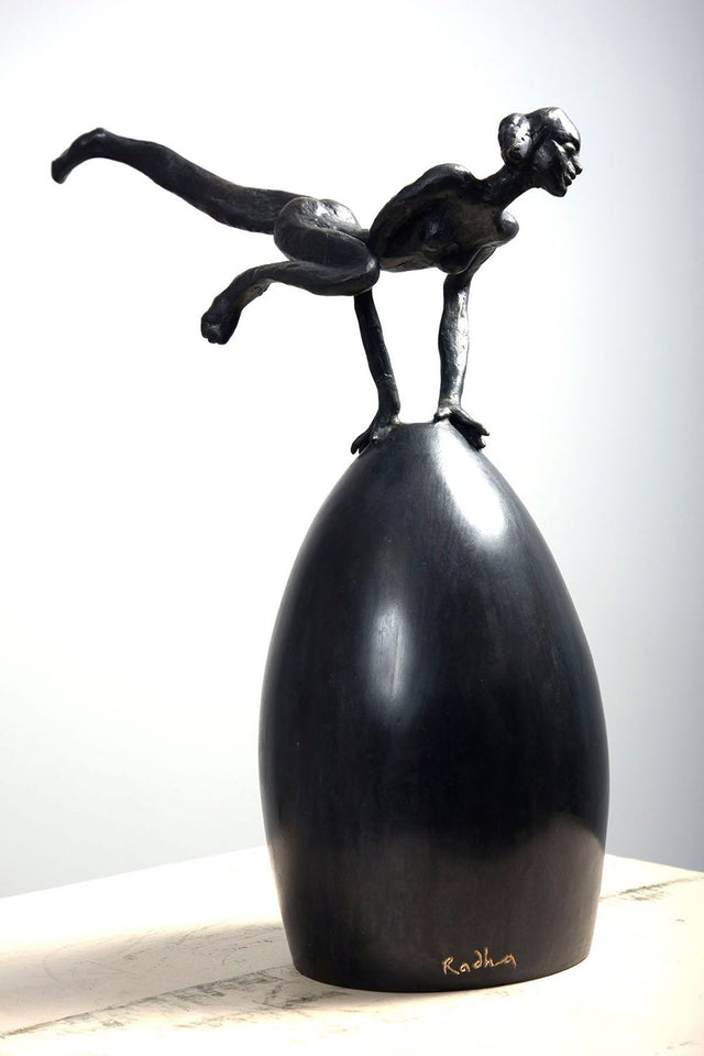 Maiya on the Shell|K.S. Radhakrishnan- Bronze, 2013, 15.5 x 13 x 6 inches