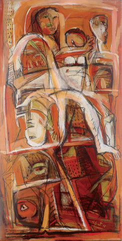 Balance in life|Tapati Sarkar- Acrylic on Canvas, 2013, 30 x 15 inches