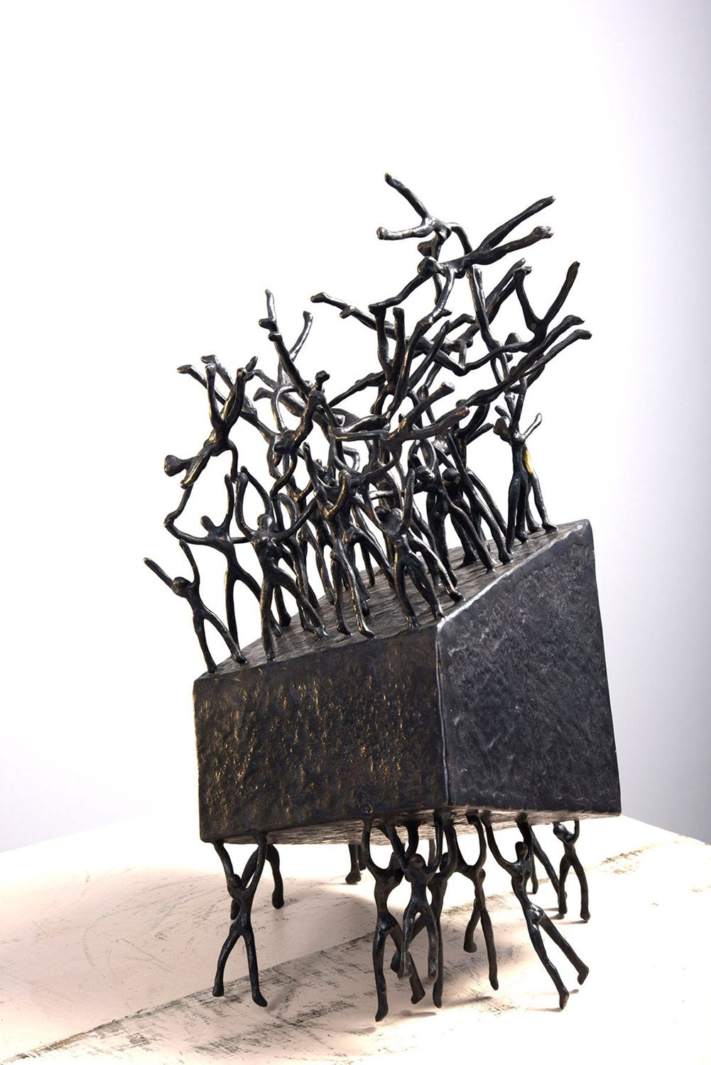 Human Box  2 Variable|K.S. Radhakrishnan- Bronze, 2013, 8.5 x 8.5 x 15 inches
