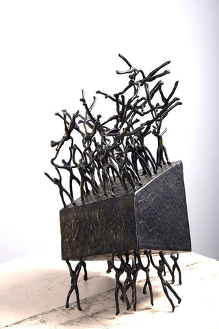 Human Box 2 Variable|K.S. Radhakrishnan- Bronze, 2013, 8.5 x 8.5 x 15 inches