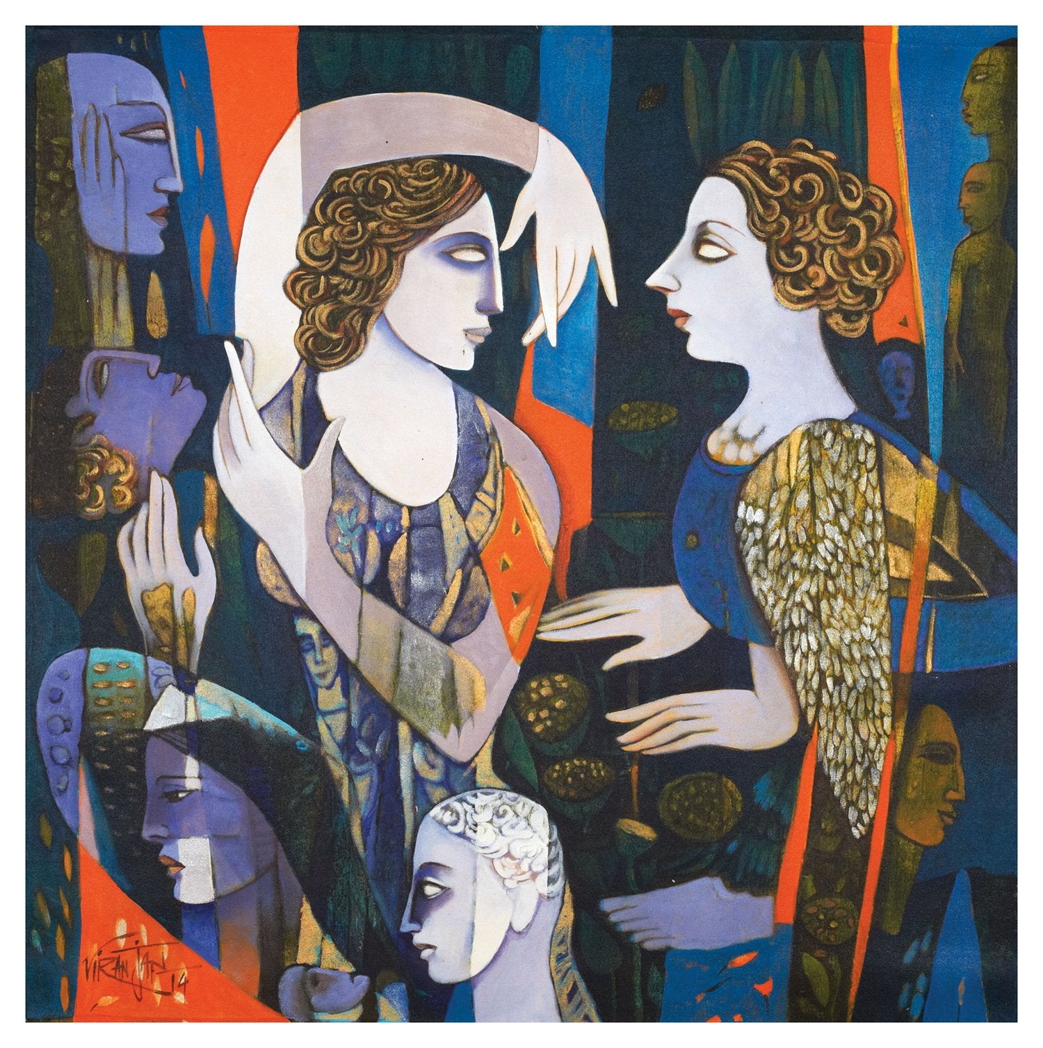 Symphony of life 1|Ram Viranjan- Acrylic on Canvas, 2014, 36 x 36 inches