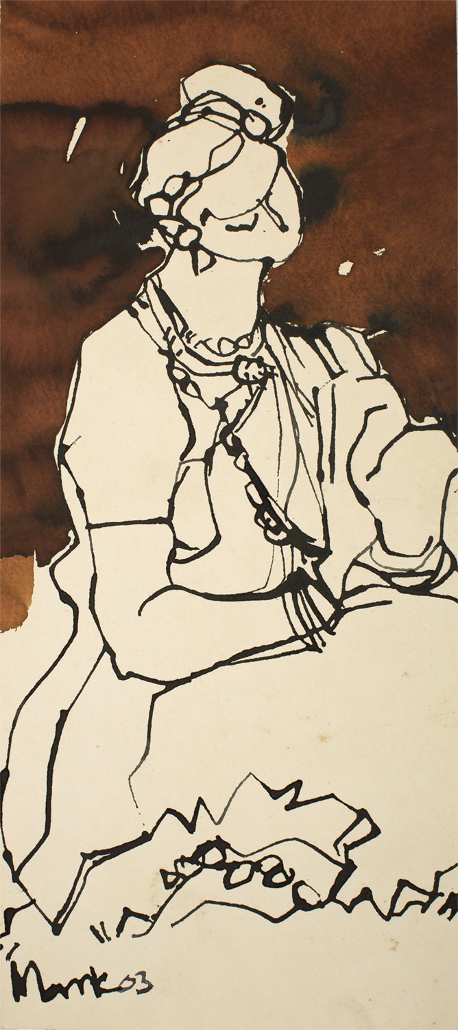 Performer 323|S. Mark Rathinaraj- Pen and Ink on Paper, , 20 x 18 inches