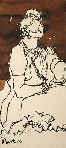 Performer 323|S. Mark Rathinaraj- Pen and Ink on Paper, , 20 x 18 inches