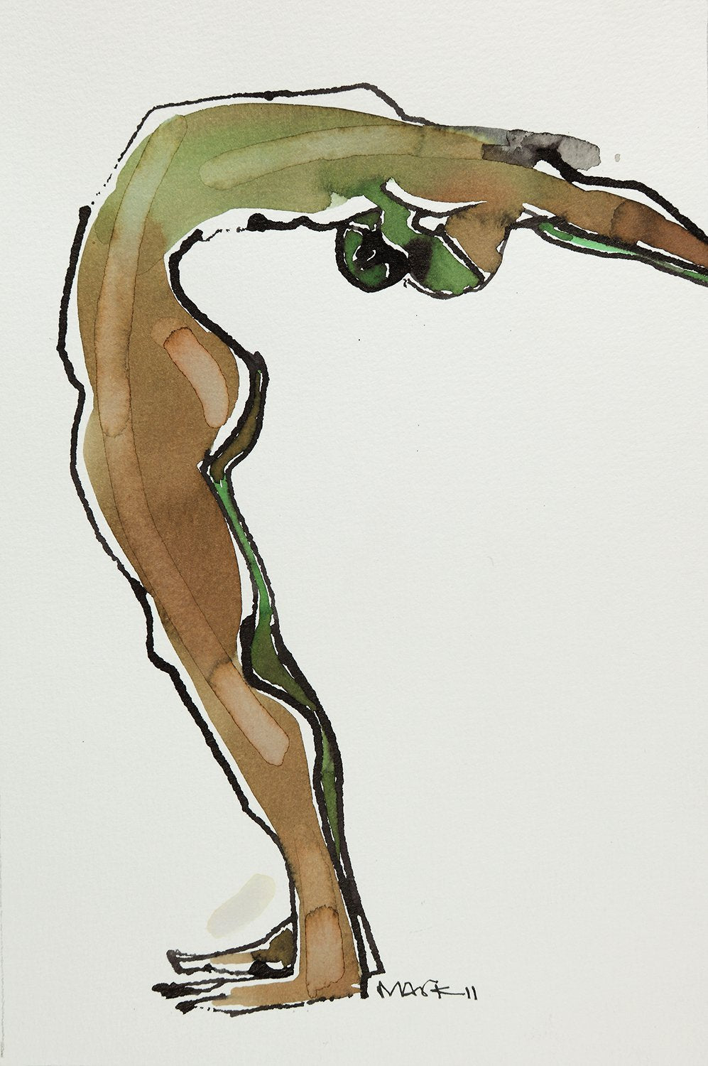 Yoga 46|S. Mark Rathinaraj- Pen and Ink on Paper, , 8.5 x 5.5 inches