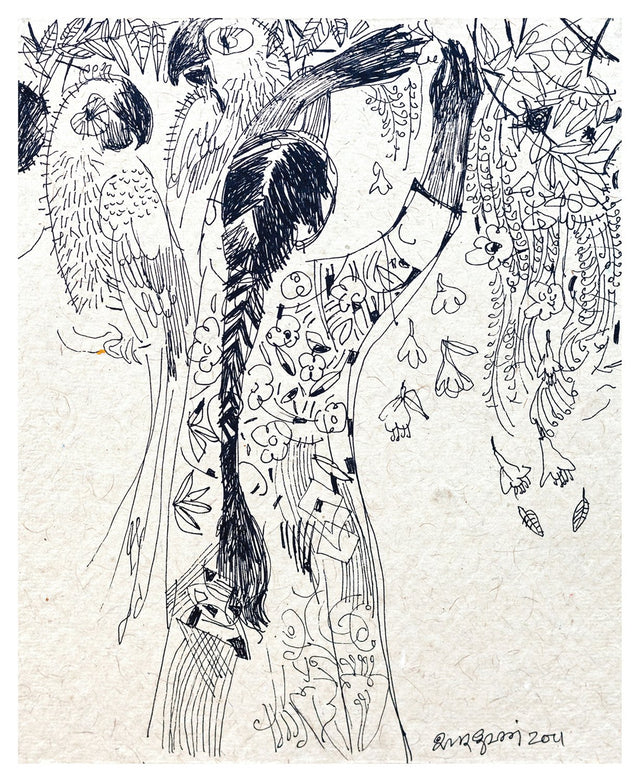 Beside of my Dream 20|A. Vasudevan- Pen and Ink on Board, 2013, 7 x 5 inches