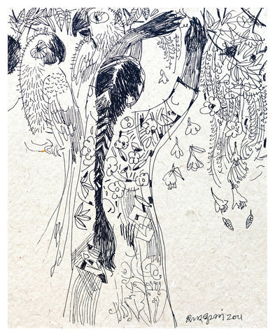 Beside of my Dream 20|A. Vasudevan- Pen and Ink on Board, 2013, 7 x 5 inches