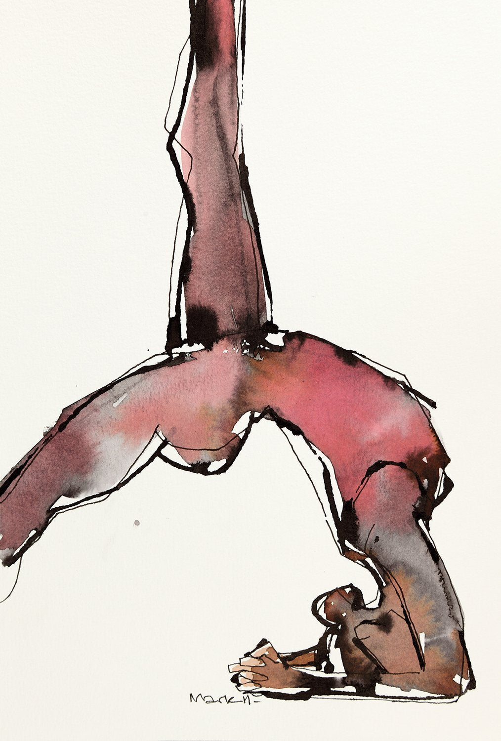 Yoga 48|S. Mark Rathinaraj- Pen and Ink on Paper, , 8.5 x 5.5 inches