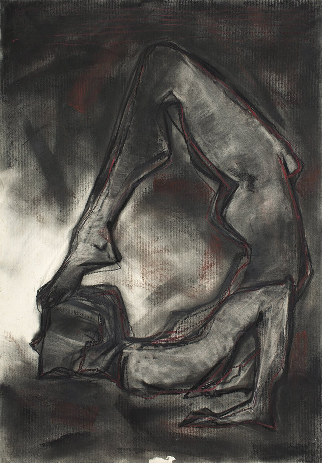 Yoga 56|S. Mark Rathinaraj- Charcoal on Board, , 38.5 x 28 inches