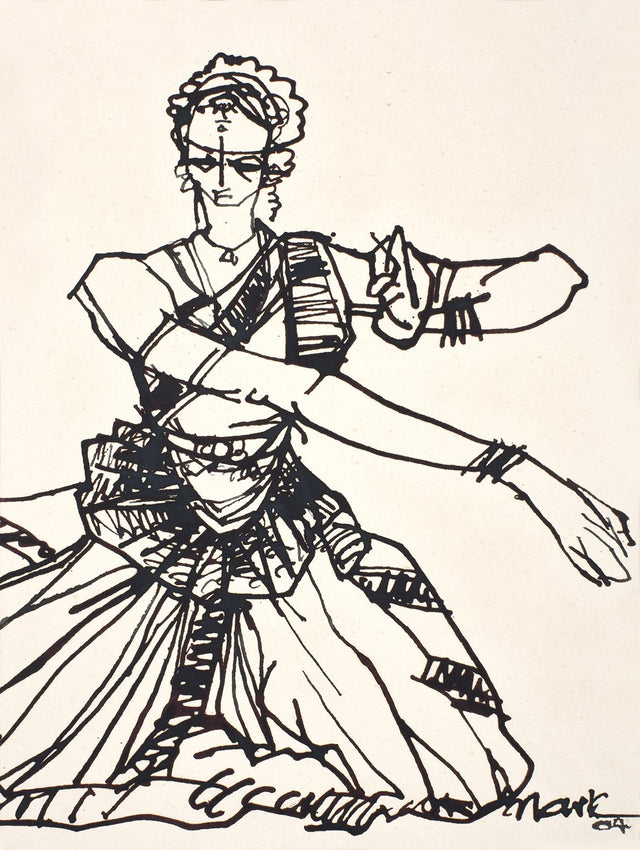 Performer 344|S. Mark Rathinaraj- Pen and Ink on Paper, , 13 x 9.5 inches