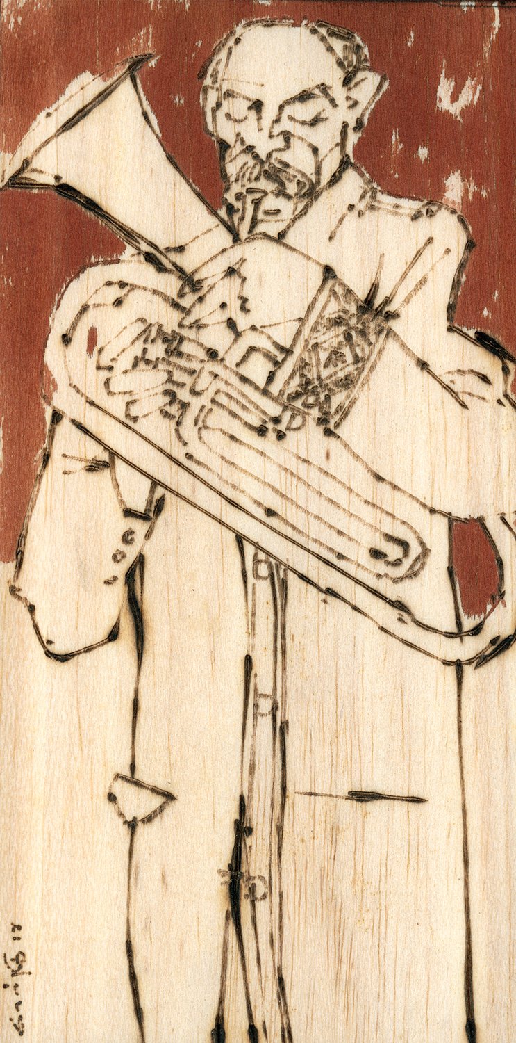 Performer 268|S. Mark Rathinaraj- Pyrography on Balsa Wood, , 8 x 4 inches