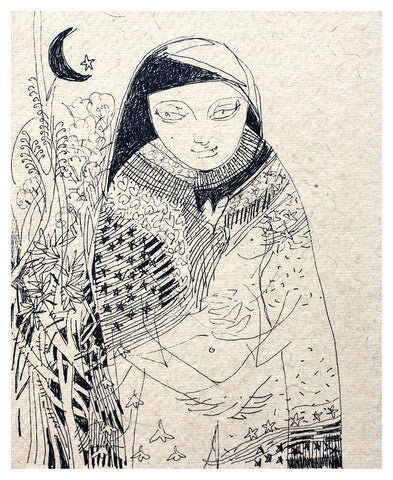 Beside of my Dream 22|A. Vasudevan- Pen and Ink on Board, 2013, 7 x 5 inches