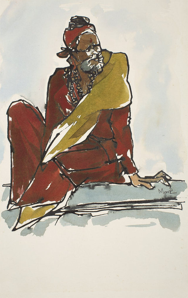 Rishi|S. Mark Rathinaraj- Pen and Ink on Paper, , 12.5 x 8.25 inches
