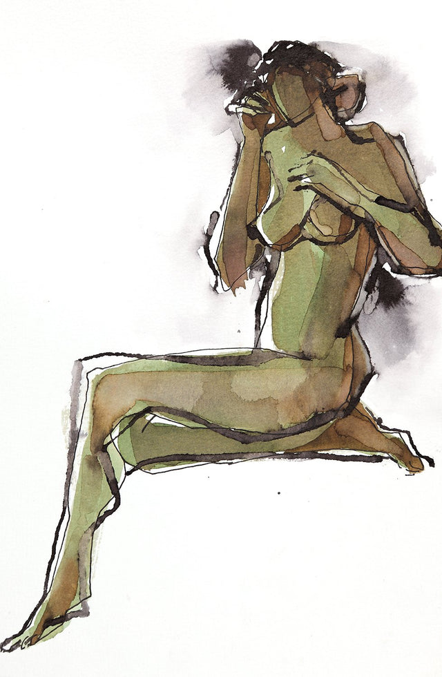 Nude 9|S. Mark Rathinaraj- Pen and Ink on Paper, , 8.5 x 5.5 inches
