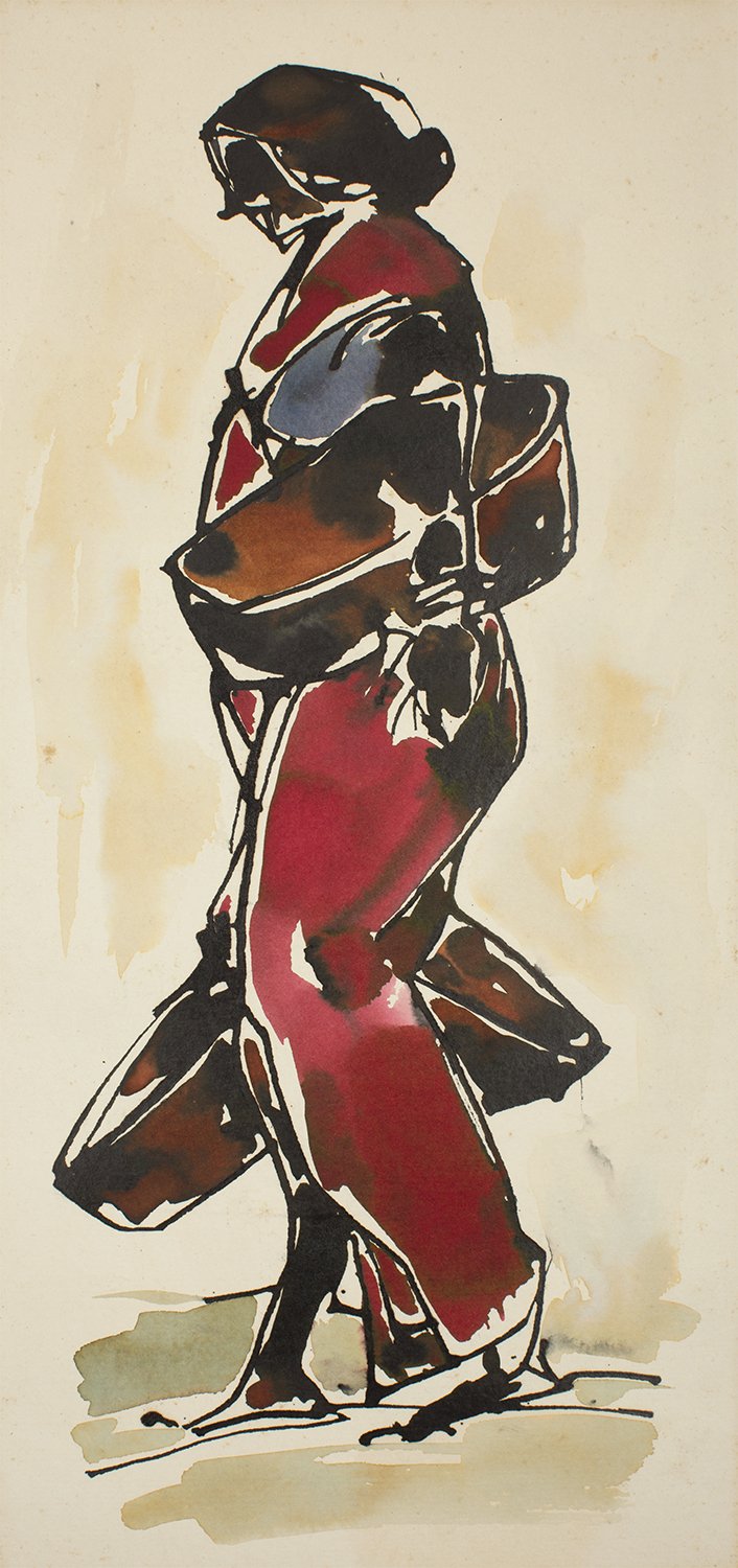 Return to Home II|S. Mark Rathinaraj- Pen and Ink on Paper, , 15 x 7 inches