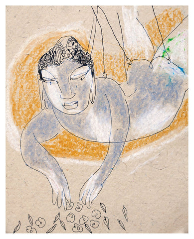 Beside of my Dream 23|A. Vasudevan- Pen and Ink on Board, 2013, 7 x 5 inches
