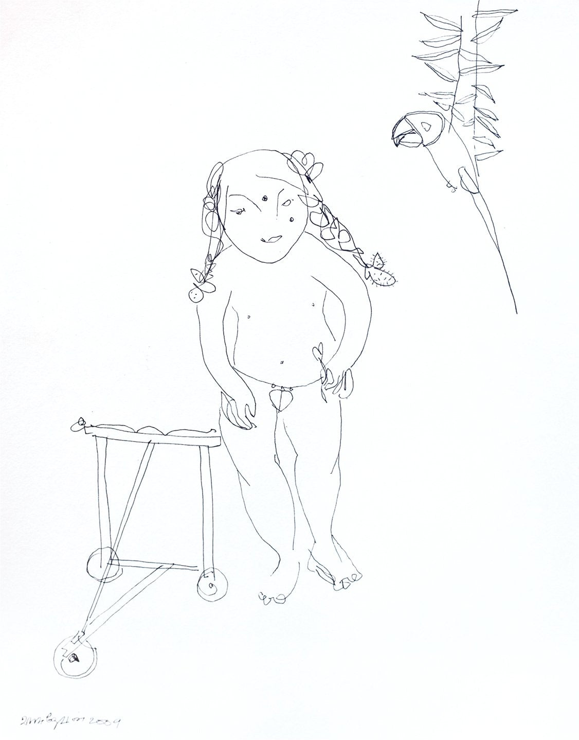 Looking back 25|A. Vasudevan- Pen and Ink on Board, 2013, 9 x 7.5 inches