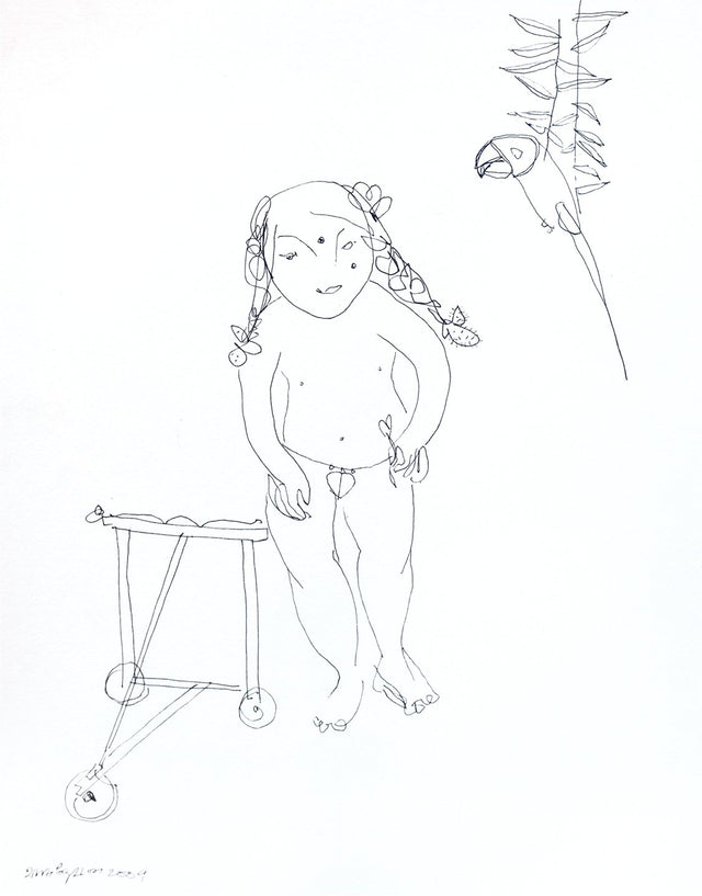 Looking back 25|A. Vasudevan- Pen and Ink on Board, 2013, 9 x 7.5 inches